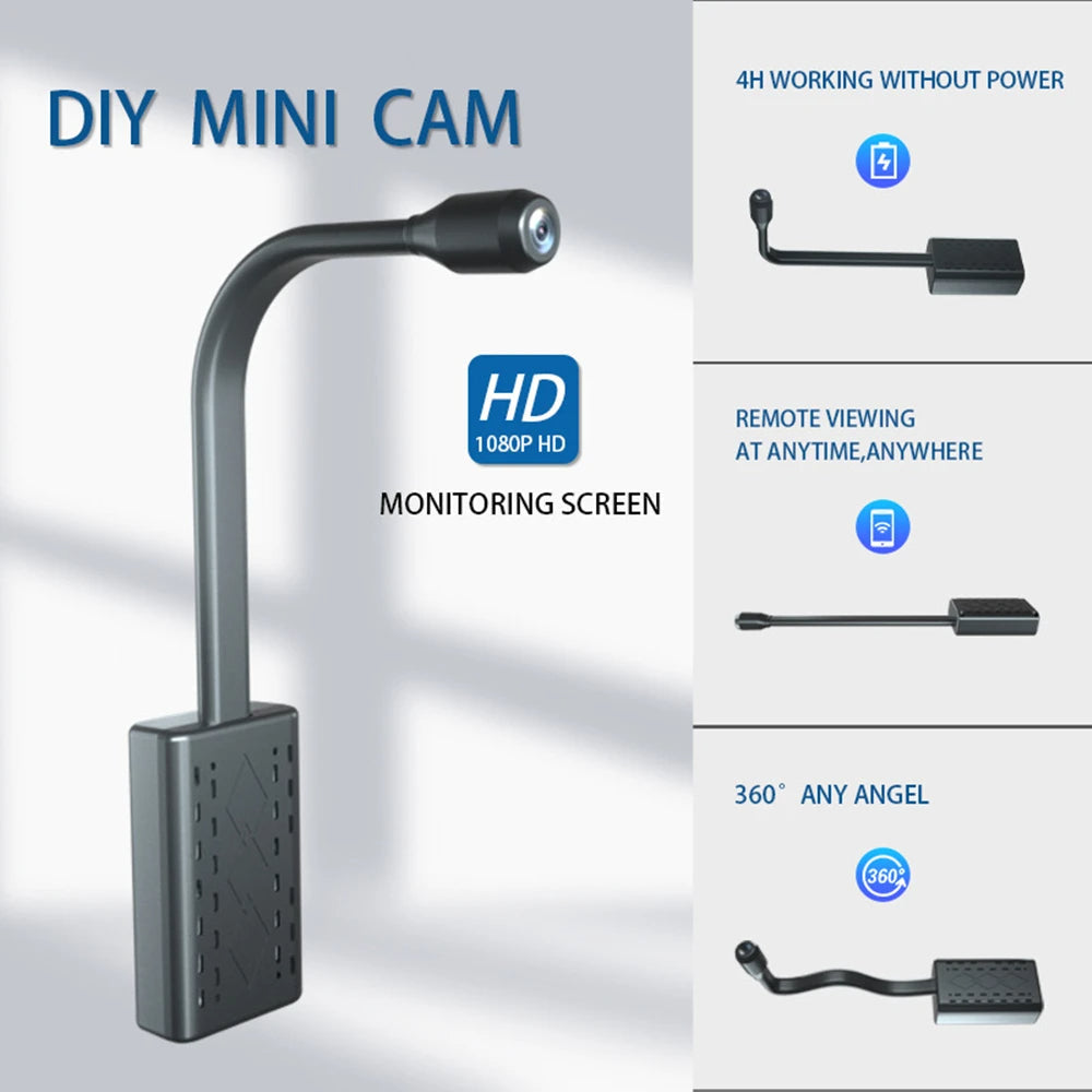 Hidden Spy Cam with 360° Foldable Lens - Wireless Mini Camera