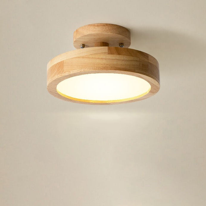Nordic Log Round LED Semi-recessed Ceiling Lamp