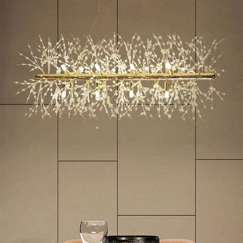Lili Design LED Pendant Lights White Gold Metal Living Room Dining Room