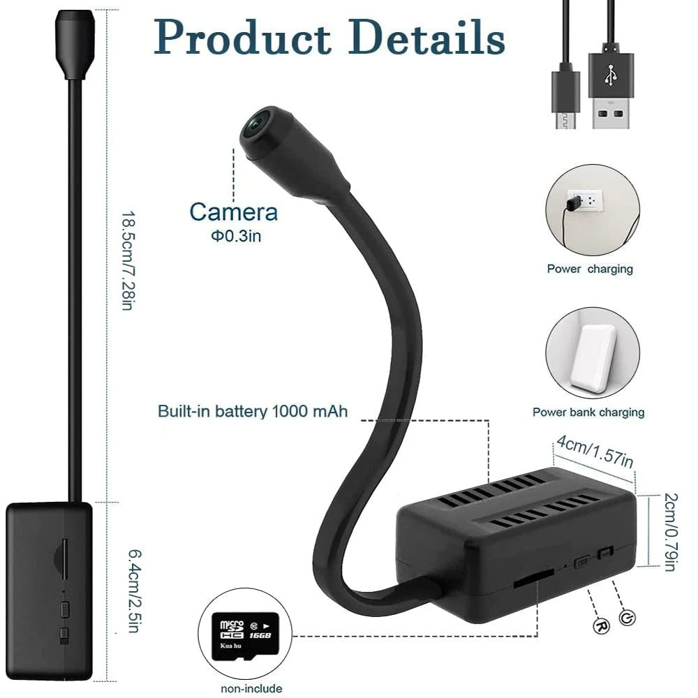 Hidden Spy Cam with 360° Foldable Lens - Wireless Mini Camera