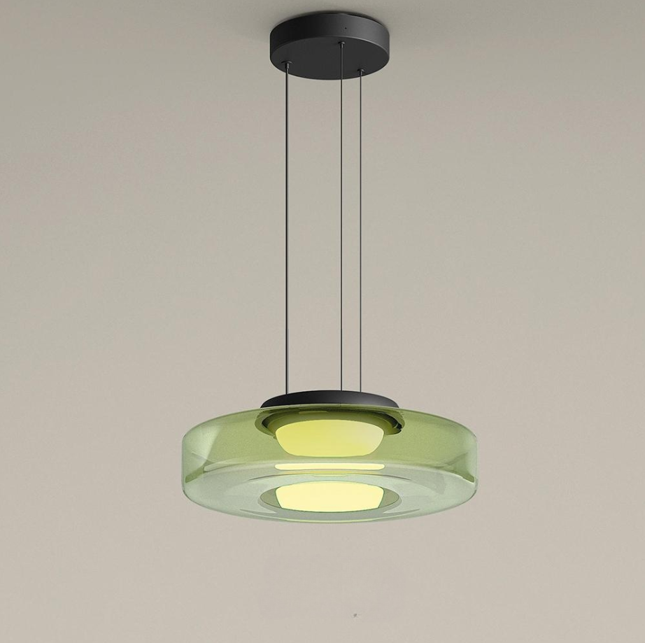 Bauhaus Style Glass Pendant Light Fixture for Kitchen Island & Dining Room