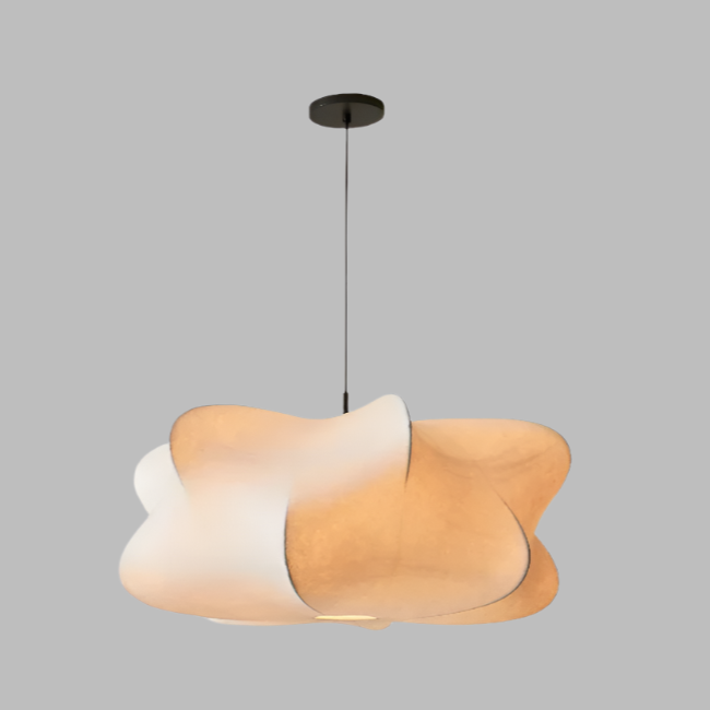 Wabi Sabi Silk Hanging Lamp - Japanese Style Pendant Light for Home Decor & Ambient Lighting