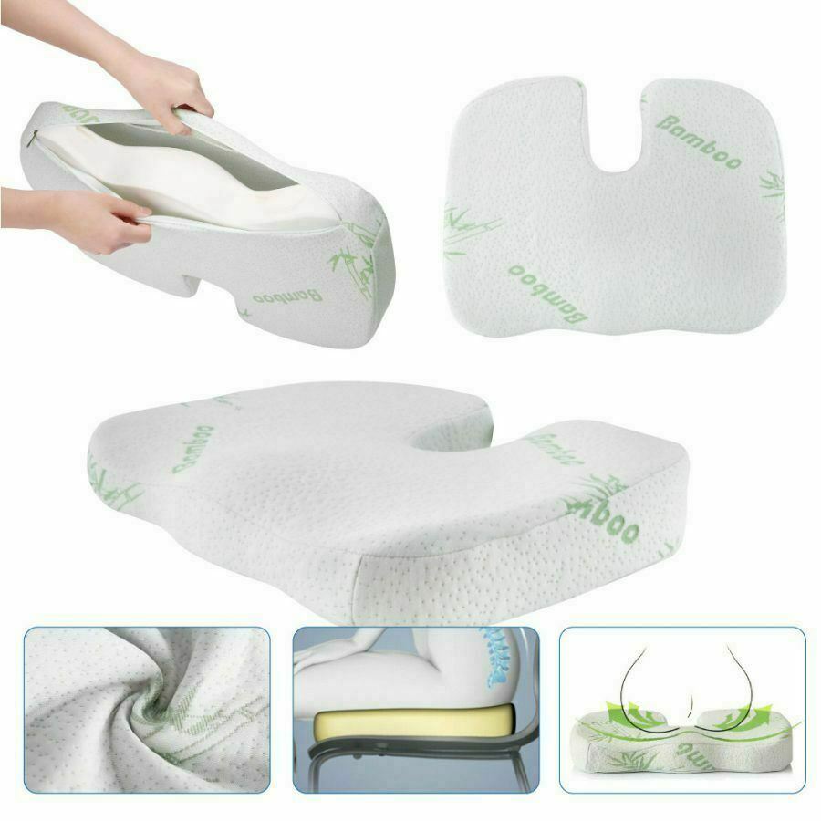 Memory Foam Seat & Back Cushion with Washable Cover