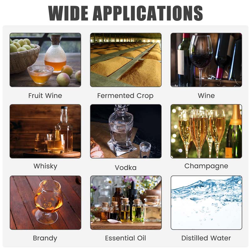 5/10 Gal 2 Pots Alcohol Still Home Brewing Kit, 40L Stainless Steel Water Alcohol Distiller, Wine Making Kit for Whiskey Brandy Beer