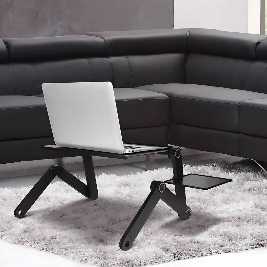 Adjustable Laptop Stand for Bed, Couch & Desk - Ergonomic Design with Cooling Function for Comfort and Productivity