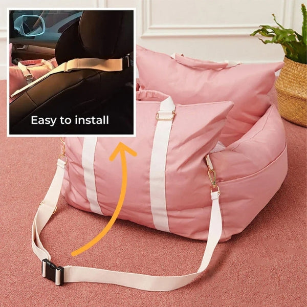 Dog Car Seat Bed with Harness | Waterproof Travel Dog Car Seat Bed