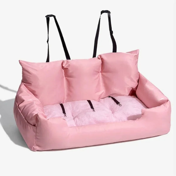 Travel Dog Car Bed with Safety Bolster | Large and Medium Sizes | Comfortable Travel Solution for Dogs