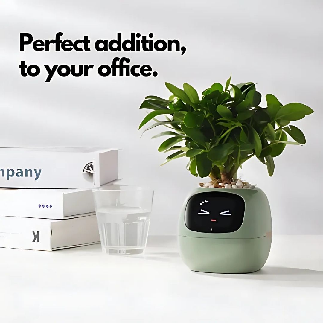 AI Smart Plant Pot | Self-Watering, Interactive with 70+ Expressions & Compatible with Smart Home Systems for Indoor & Outdoor Use