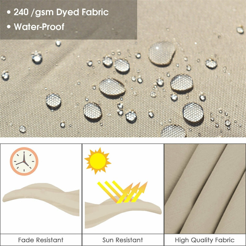 11 FT Patio Offset Cantilever Umbrella 360° Rotation Tilt with Cross Base & Crank Handle