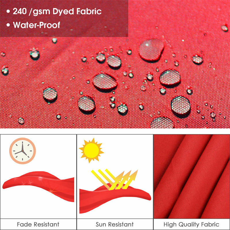 11 FT Patio Offset Cantilever Umbrella 360° Rotation Tilt with Cross Base & Crank Handle