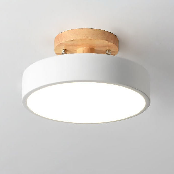Nordic Log Round LED Semi-recessed Ceiling Lamp