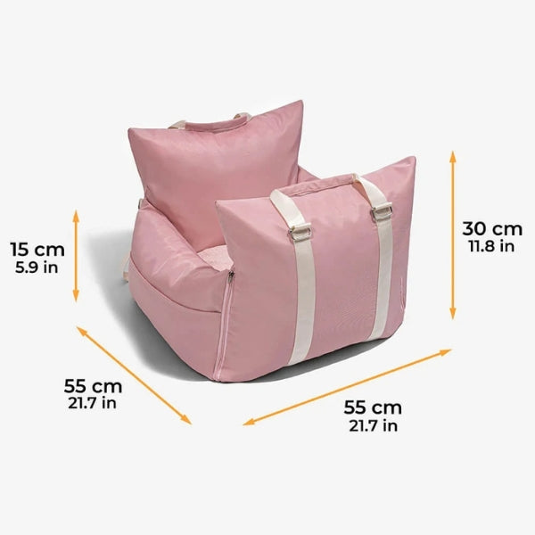 Dog Car Seat Bed with Harness | Waterproof Travel Dog Car Seat Bed