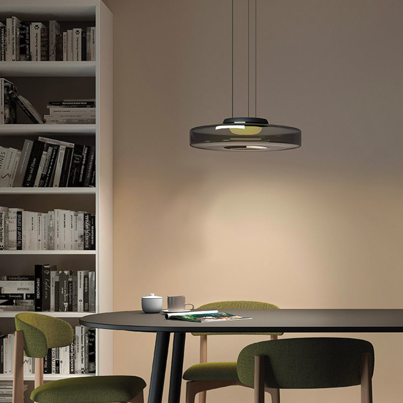 Bauhaus Style Glass Pendant Light Fixture for Kitchen Island & Dining Room