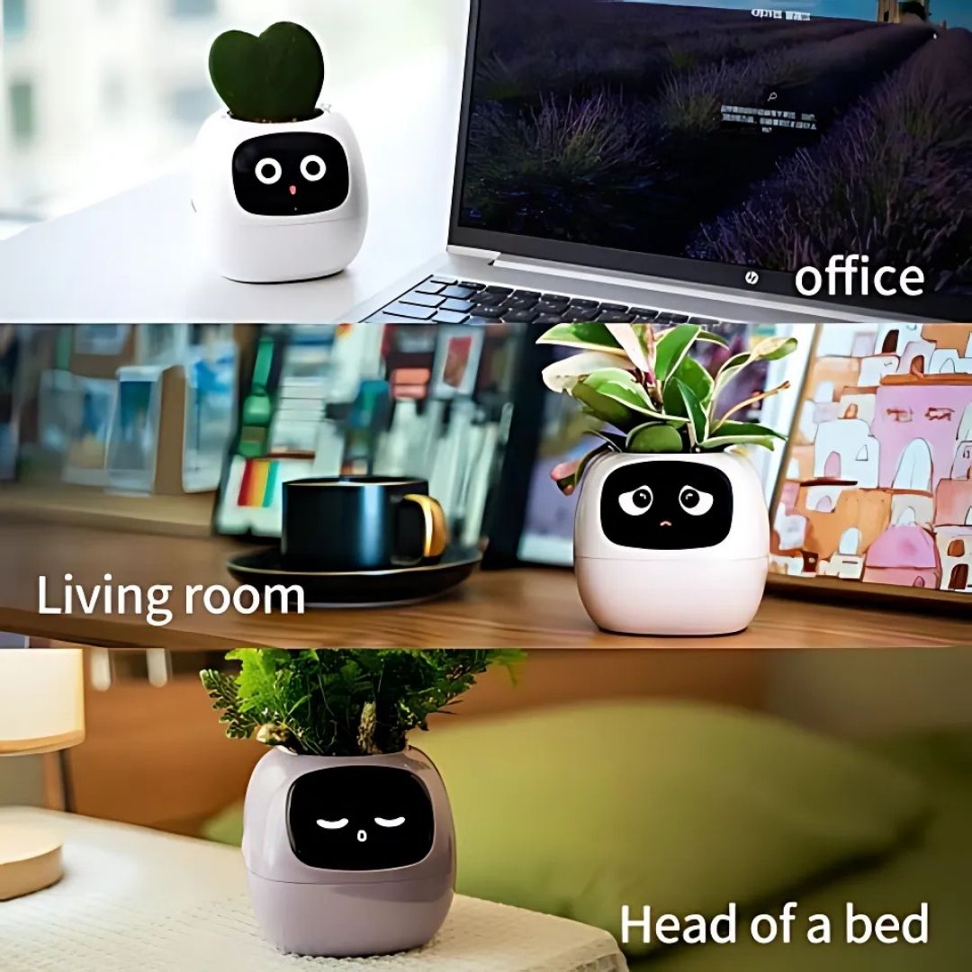AI Smart Plant Pot | Self-Watering, Interactive with 70+ Expressions & Compatible with Smart Home Systems for Indoor & Outdoor Use