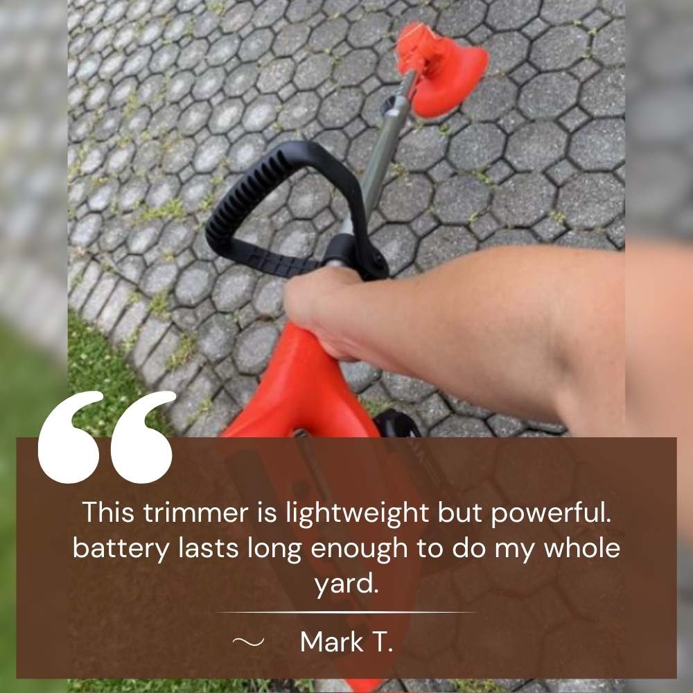 Cordless Grass Trimmer with Adjustable Cutting Width for Lawn Care & Garden Maintenance