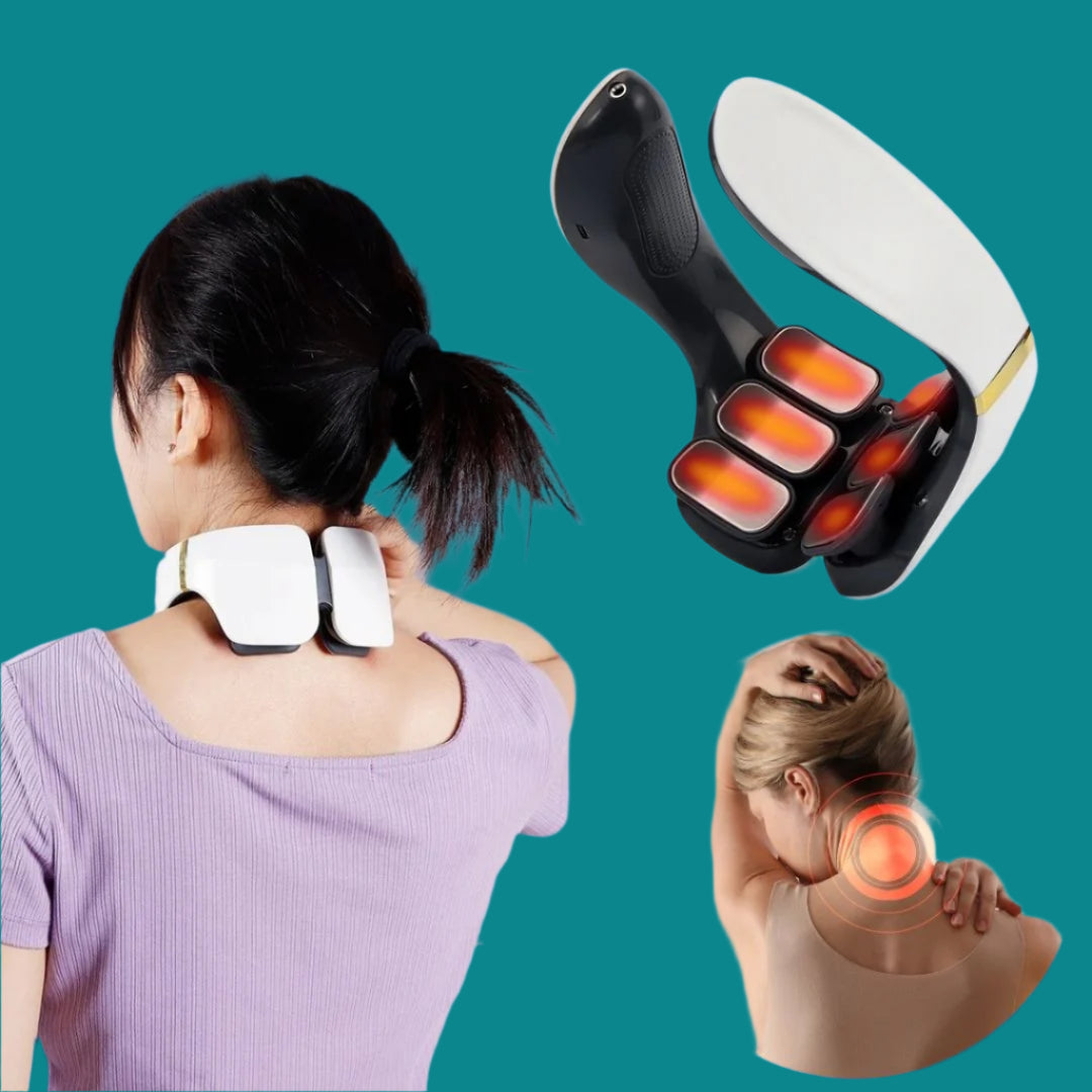 Neck and Back Massager with Heat Therapy - Portable Pain Relief for Neck and Back Muscle Relaxation