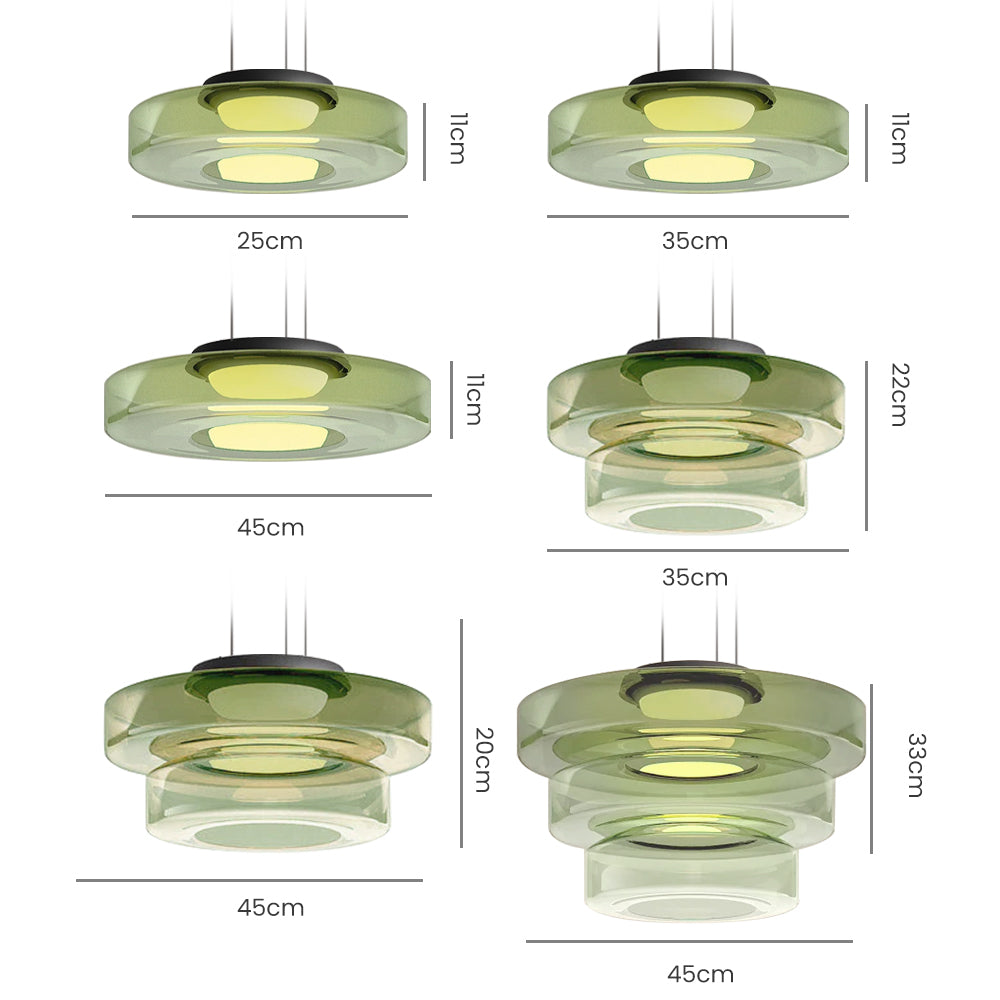 Bauhaus Style Glass Pendant Light Fixture for Kitchen Island & Dining Room