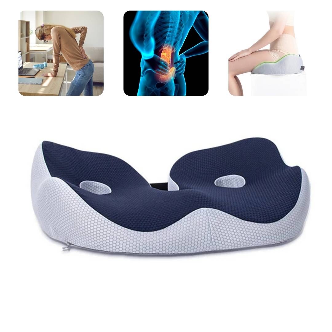 SitSmart Adjustable Memory Foam Seat Cushion | Tailbone Relief & Posture Support for Office, Car, and Dining Chairs