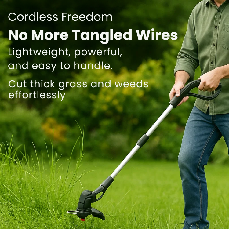 Cordless Grass Trimmer with High-Power Battery - Lightweight Lawn Edger for Easy Yard Maintenance
