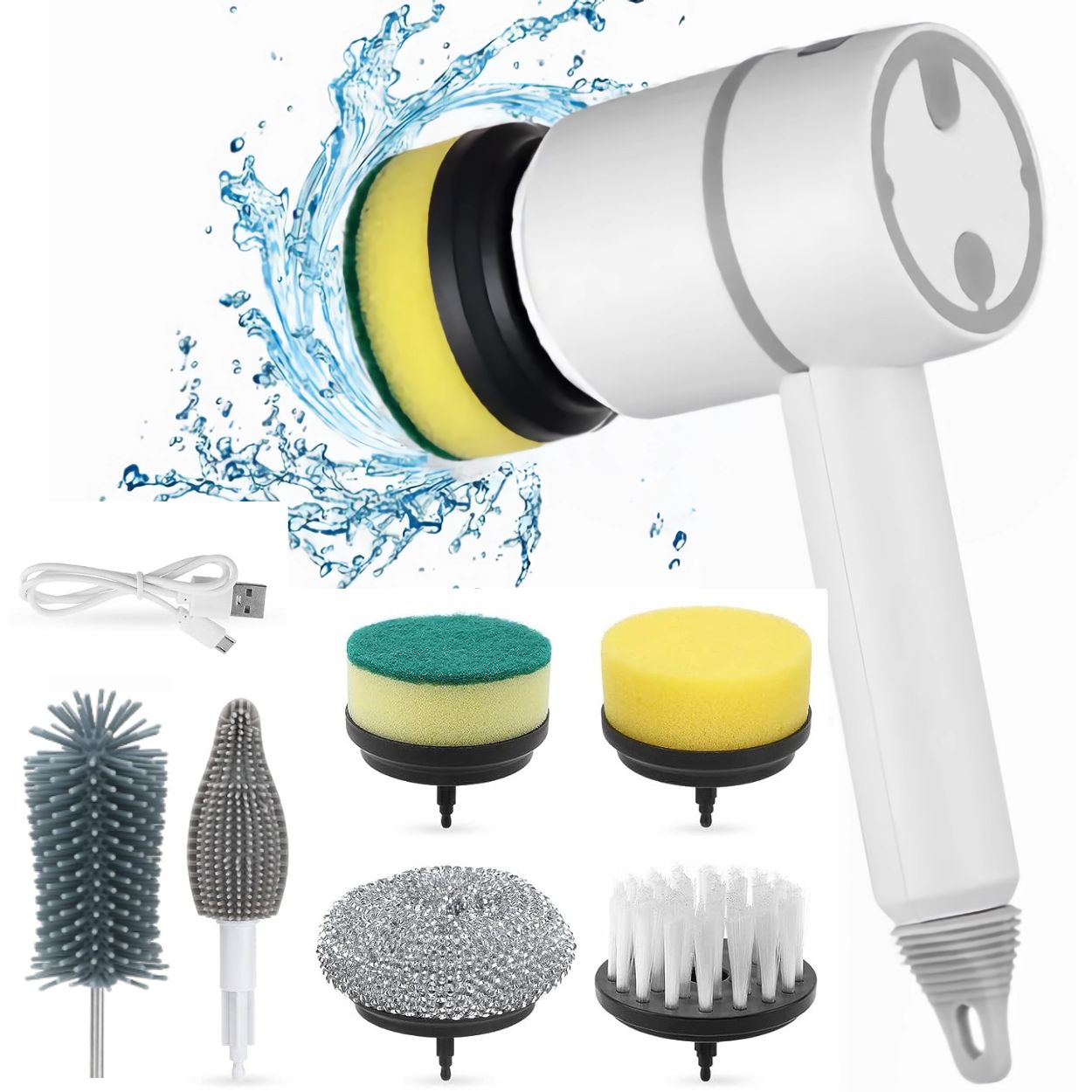 Electric Cleaning Brush - Cordless Power Scrubber with Rechargeable Battery for Home, Kitchen, and Bathroom Cleaning
