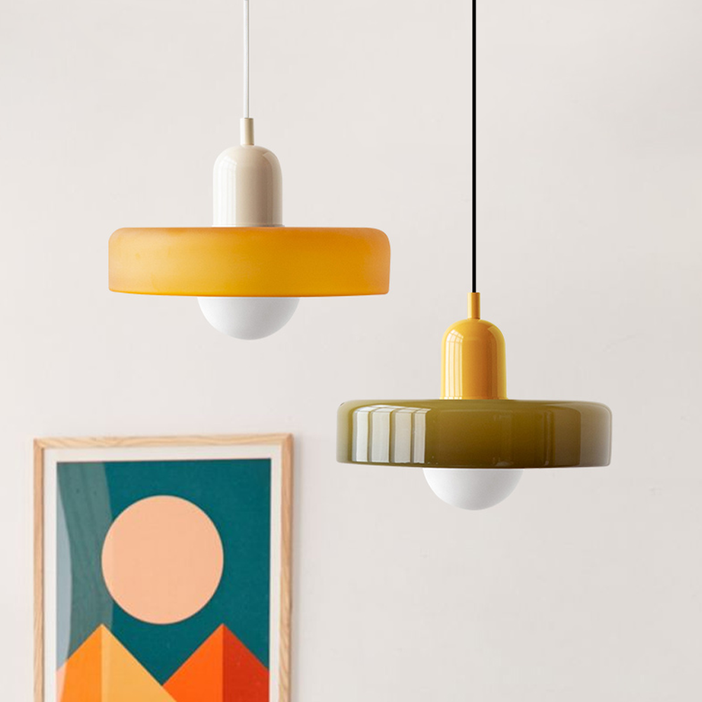 Scandi Bauhaus Pendant Light – Stylish Orange Ceiling Lamp for Contemporary Spaces