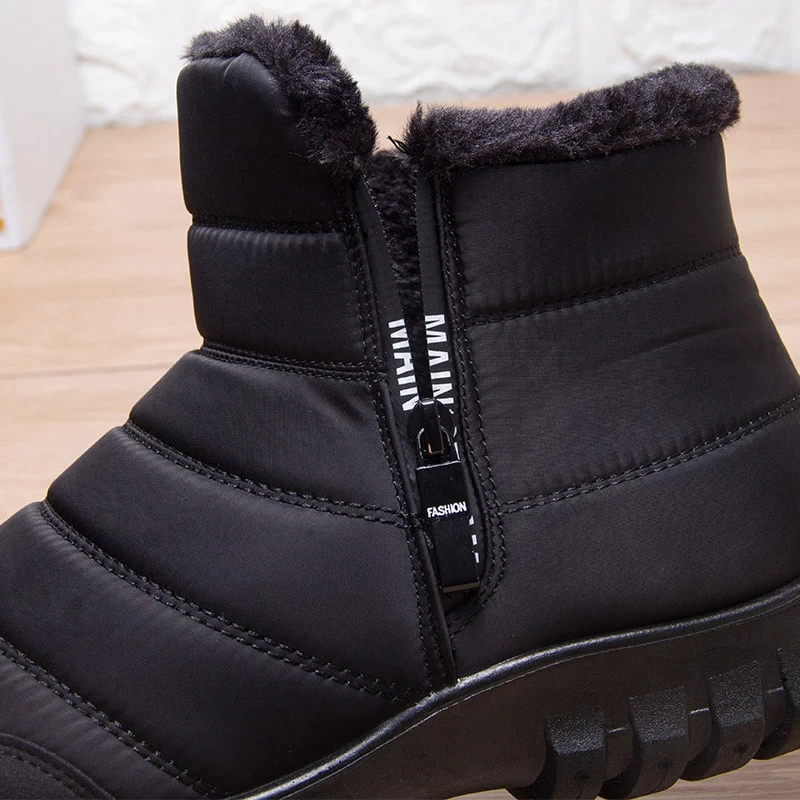Men’s Waterproof Warm Cotton Zipper Snow Ankle Boots