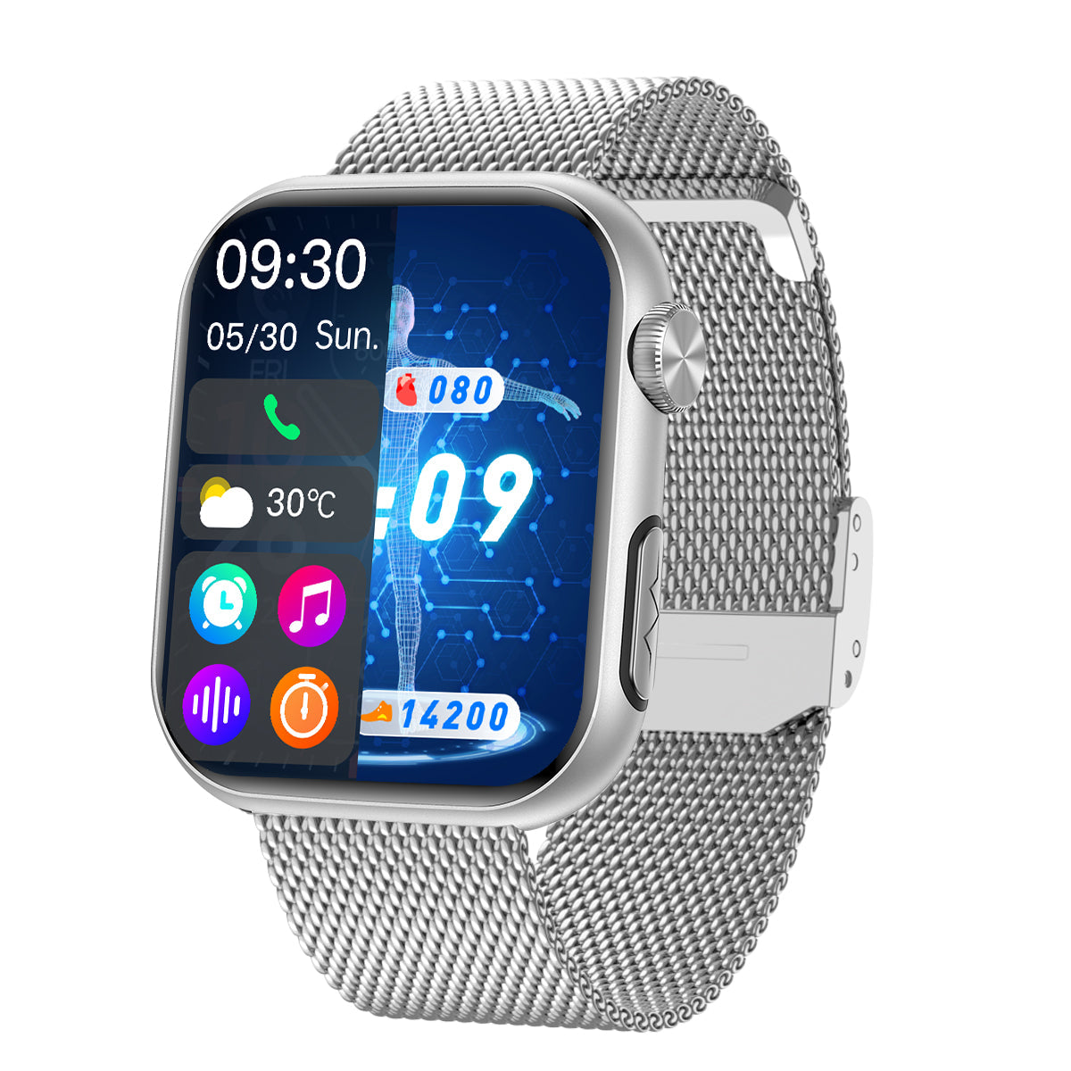 FITVII HM57 Health & Fitness Tracker (Answer/Make Calls), Smart Watch with HR+BP+SPO2 Monitor