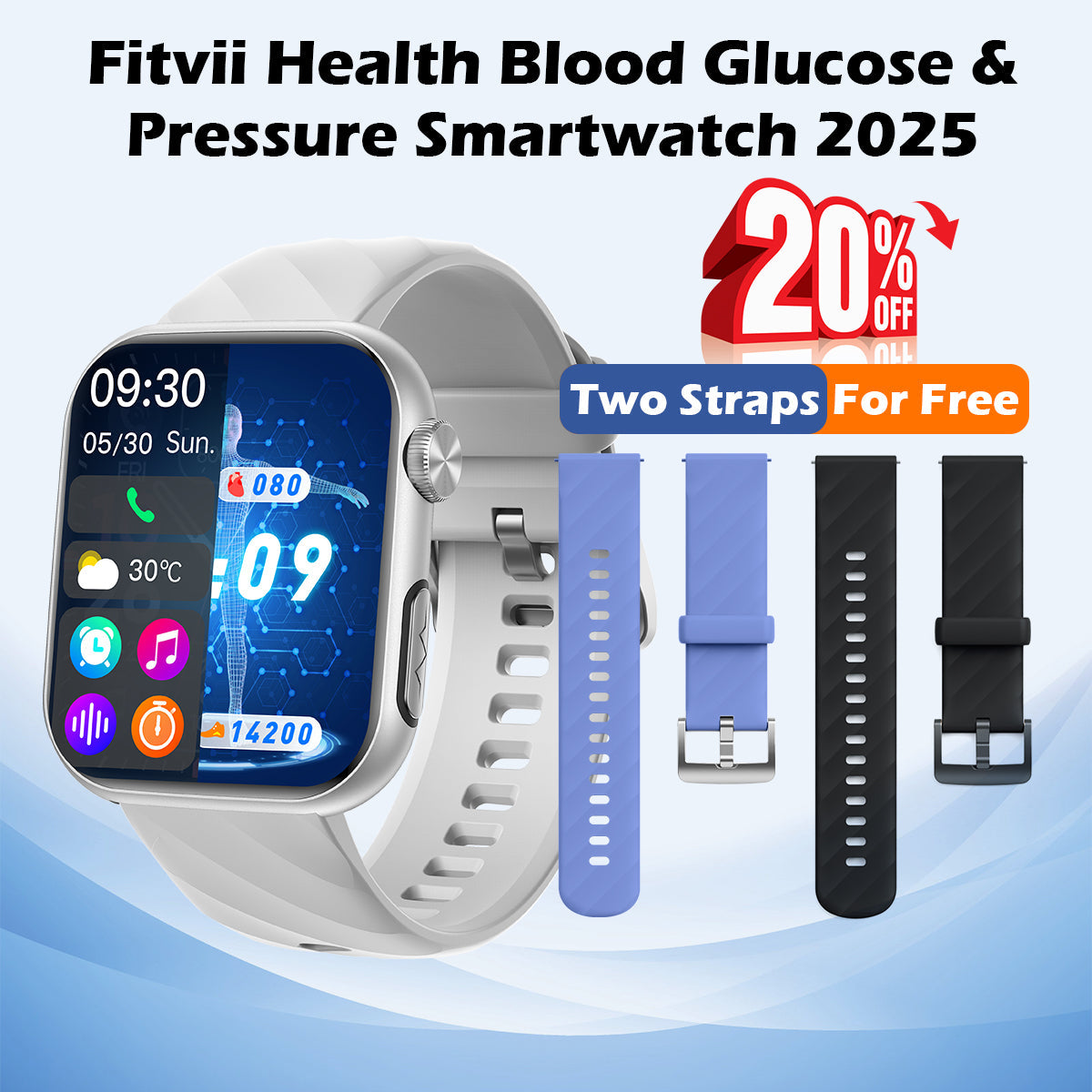Father's Day Gift - FitviiĀ® Upgrade GT5 PRO MAX Health Smartwatch With SOS+BP+BG+HR+ECG+TEMP+SPO2+Calls Fitness Tracker