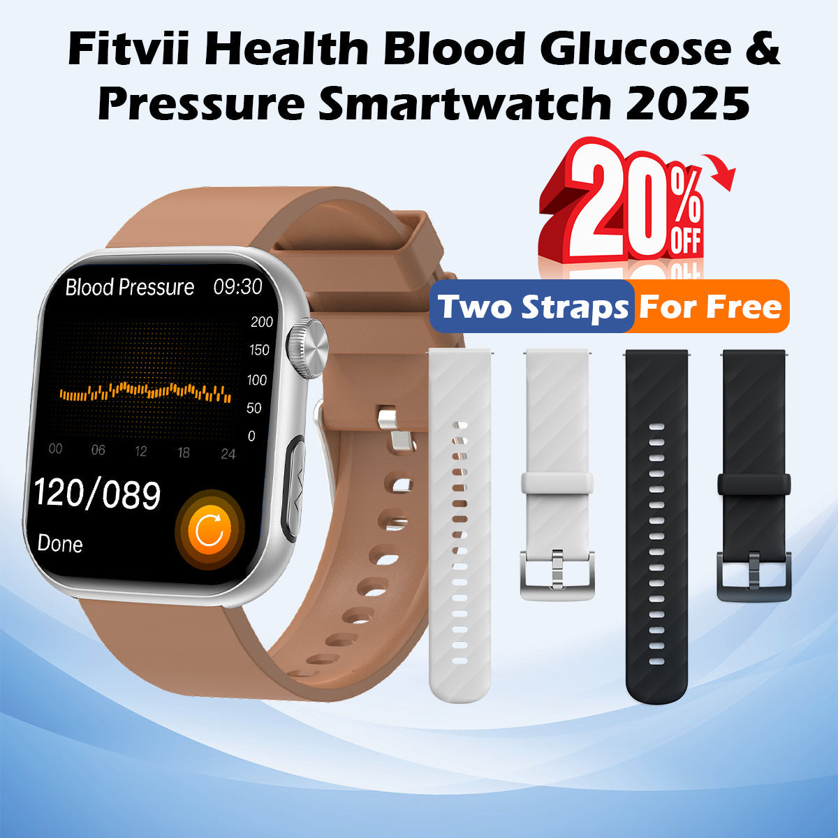 Father's Day Gift - FitviiĀ® Upgrade GT5 PRO MAX Health Smartwatch With SOS+BP+BG+HR+ECG+TEMP+SPO2+Calls Fitness Tracker