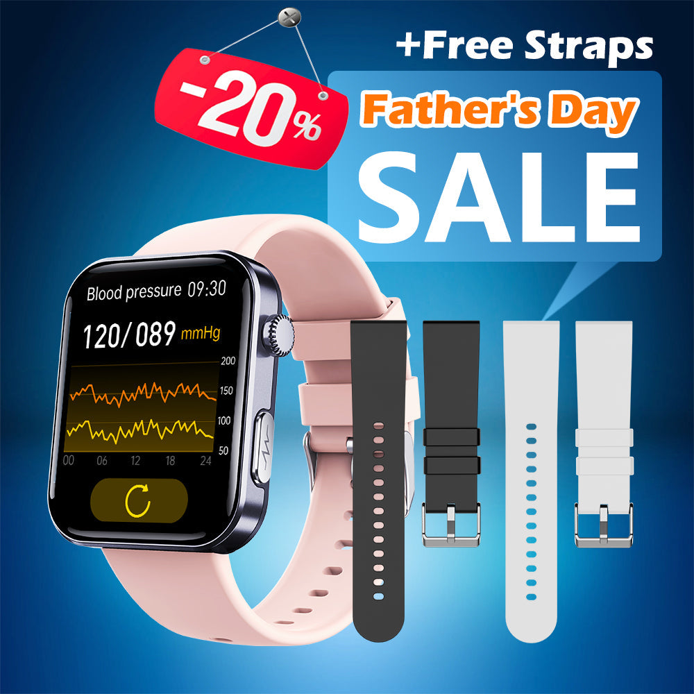 Best Father's Day Gift-Merchpublic PulseMax Fall Detection Watch With Blood Glucose+Blood Presssure Monitoring+Calls