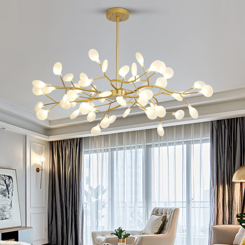 LED Firefly Chandelier Light Fixture - Branch Design for Living Room & Dining Room Decor