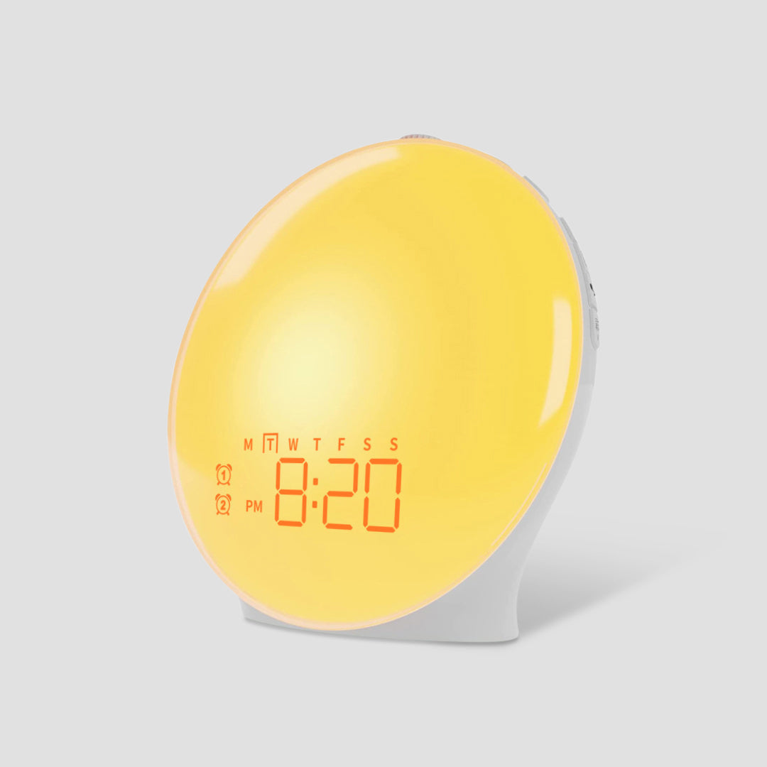 Luxury Sunrise Simulation Alarm Clock Lamp | Soothing Sounds, Mood Lighting & Double Alarm for Relaxing Mornings