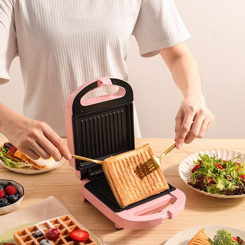 2-in-1 Sandwich Maker & Toaster | Non-Stick Auto-Sealing Plates for Quick Breakfasts, Snacks & Easy Cleanup