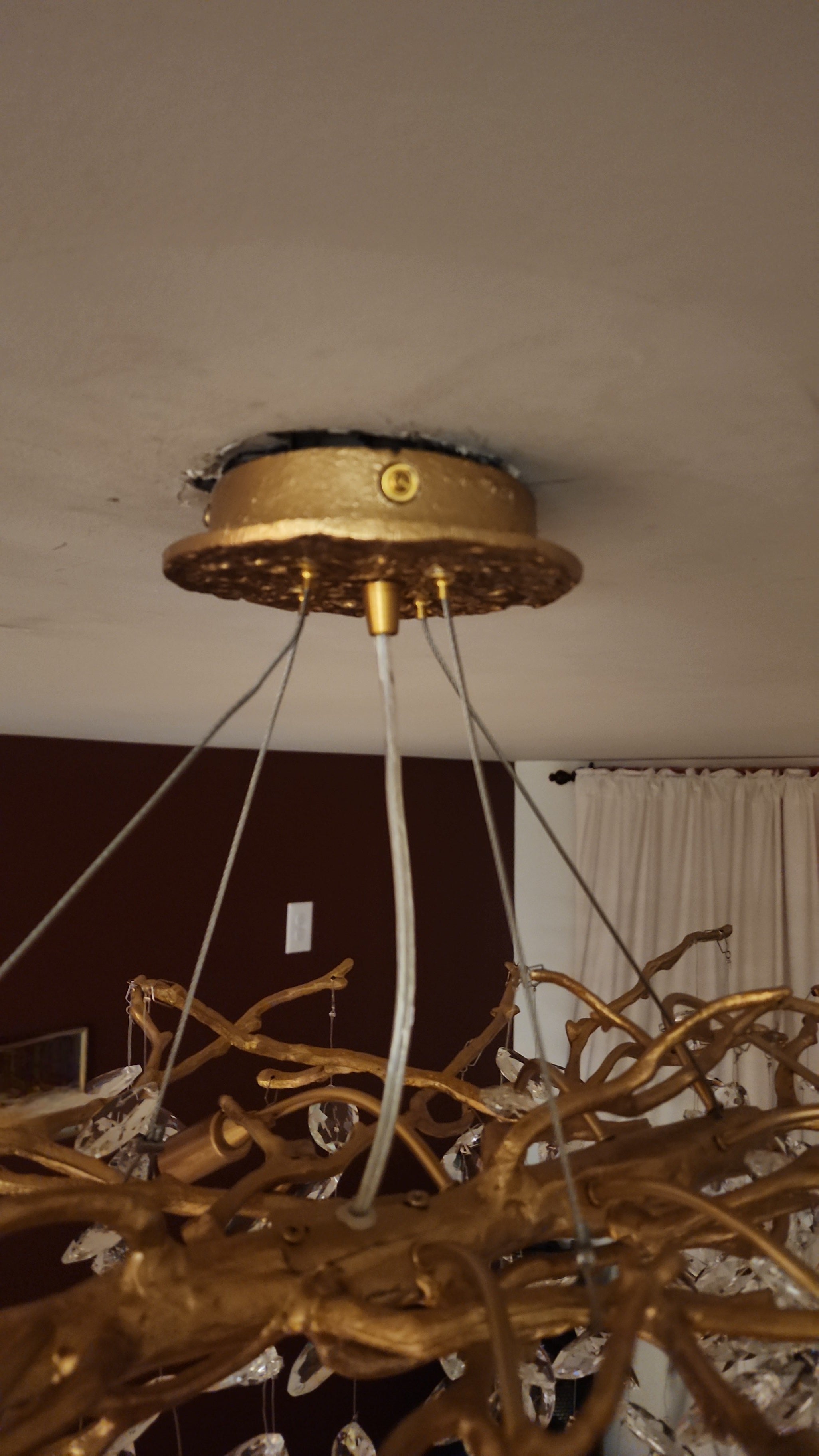 French Style Crystal Chandelier with Branch Design for Living Room & Dining Room Lighting