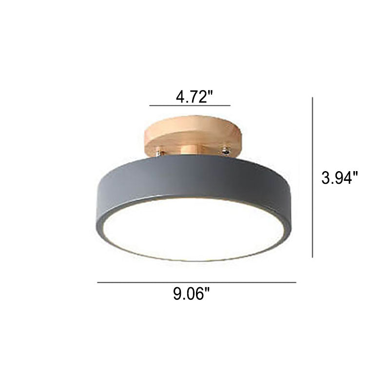 Nordic Log Round LED Semi-recessed Ceiling Lamp