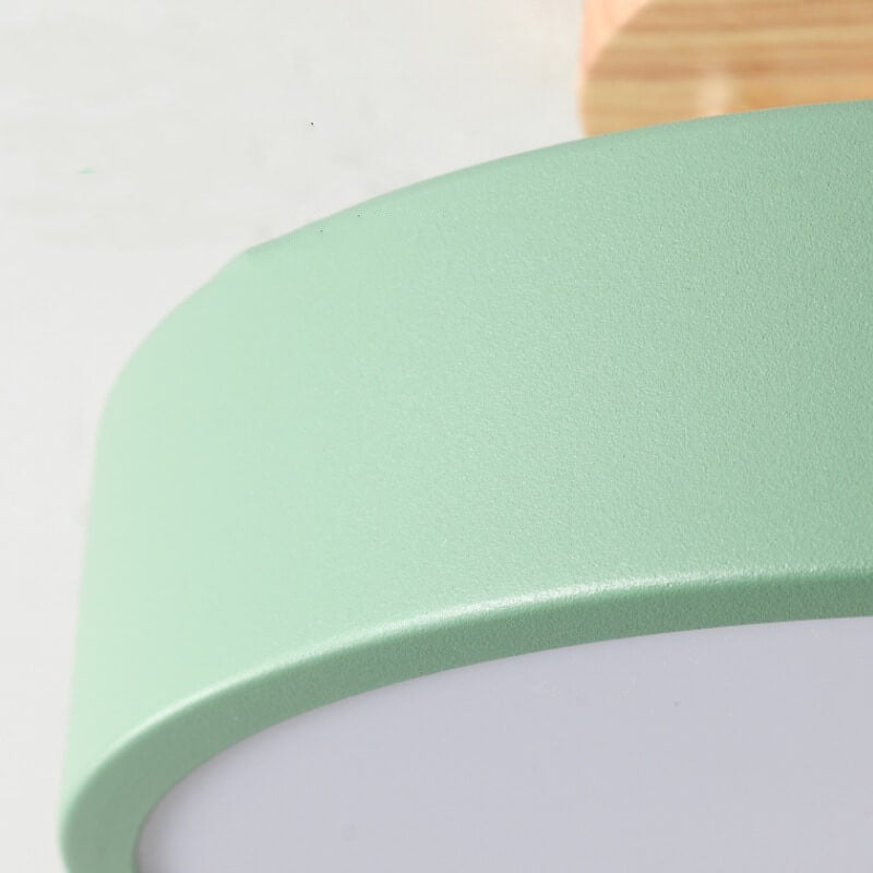 Nordic Log Round LED Semi-recessed Ceiling Lamp
