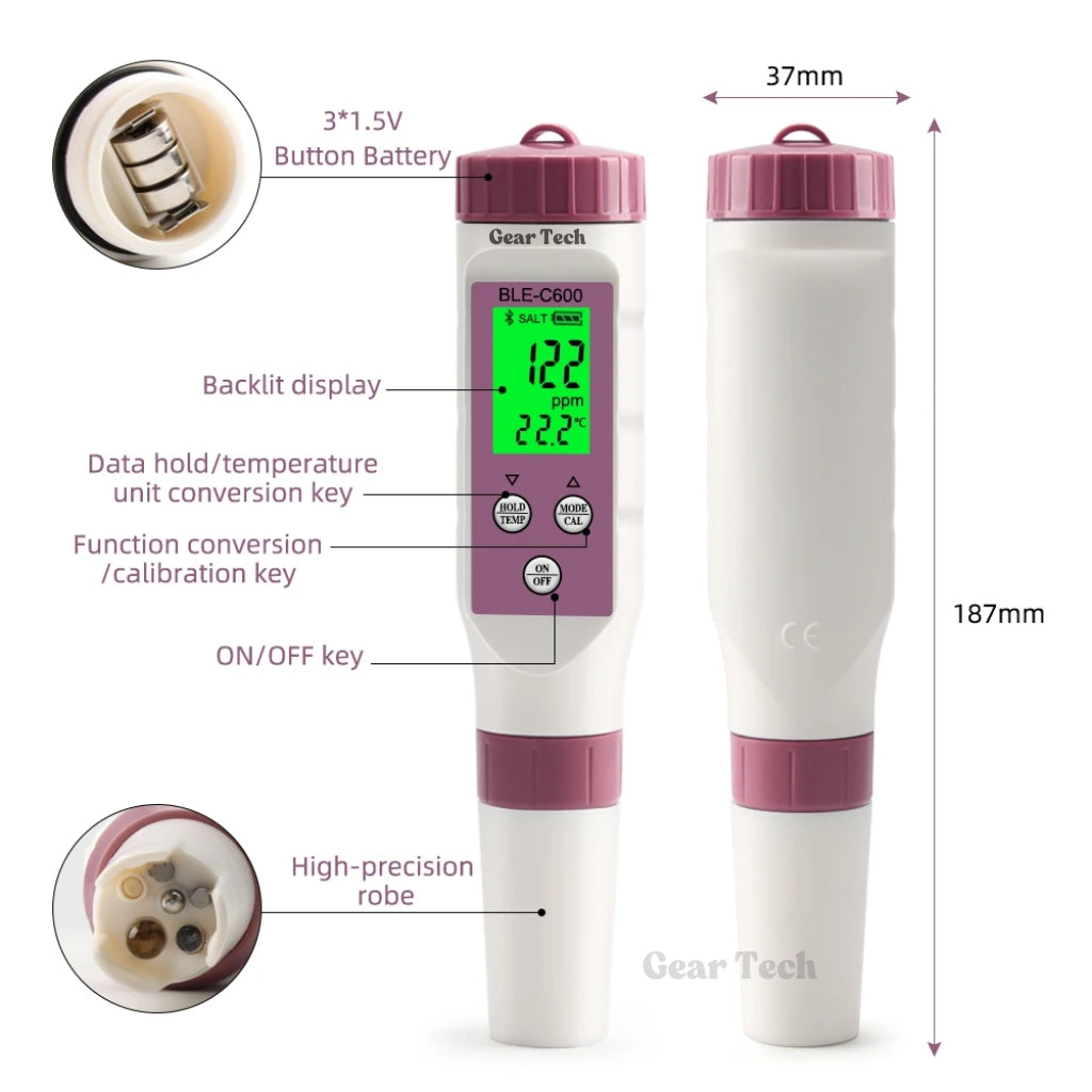 Digital Pool Tester – Measuring device for pH and chlorine for easy pH measurement in pool water