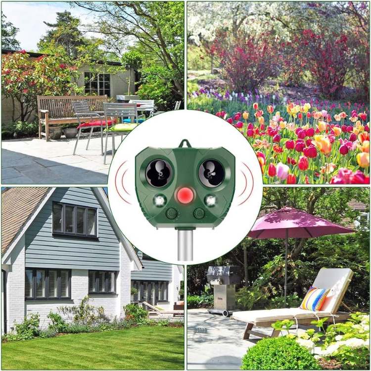 Ultrasonic Bird & Pest Repeller Device - Effective Pest Control for Gardens, Yards & Outdoor Spaces