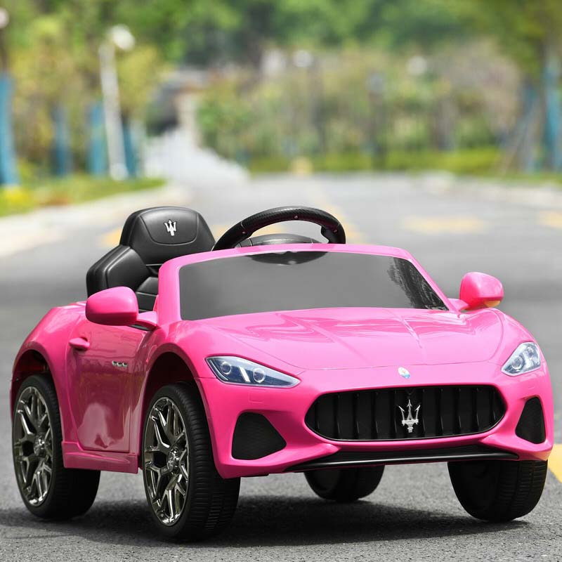 4-Wheel Licensed Maserati Kids Ride On Car, 12V Battery Powered Electric Toy Car with Parent Remote Control, Lights, Horn, Music