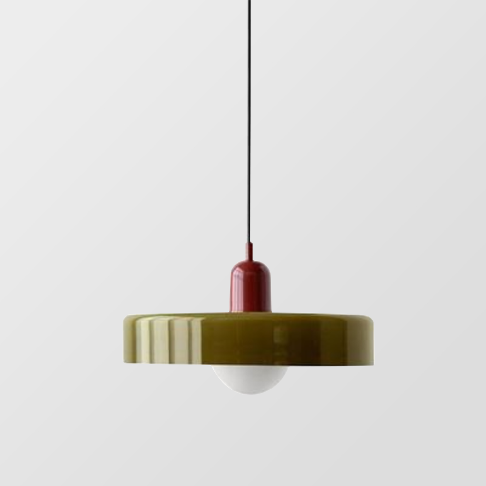 Scandi Bauhaus Pendant Light – Stylish Orange Ceiling Lamp for Contemporary Spaces