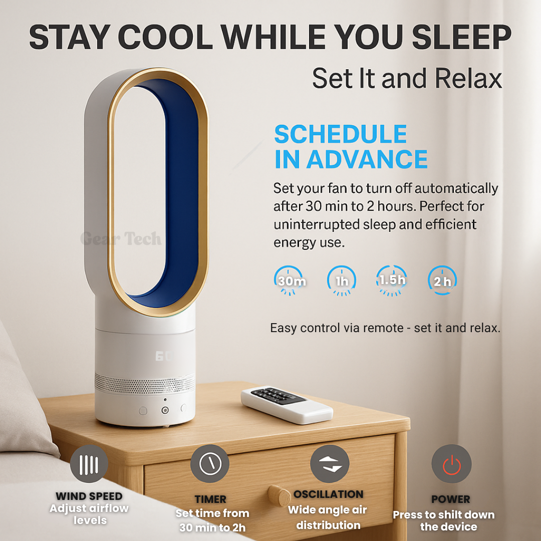 16 Inch Bladeless Fan With Remote Control