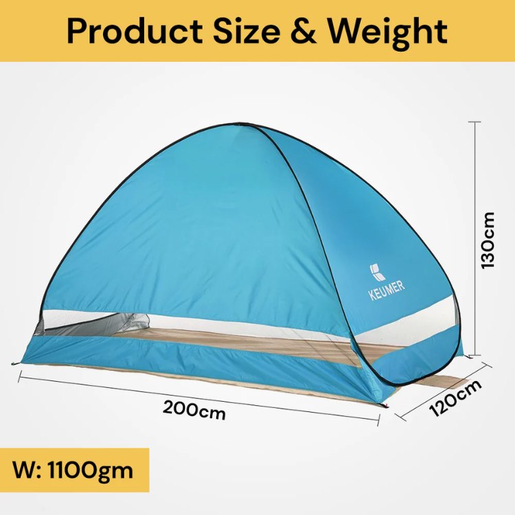 4-Person Beach Pop-Up Tent for Family Camping, Outdoor Events & Quick Setup