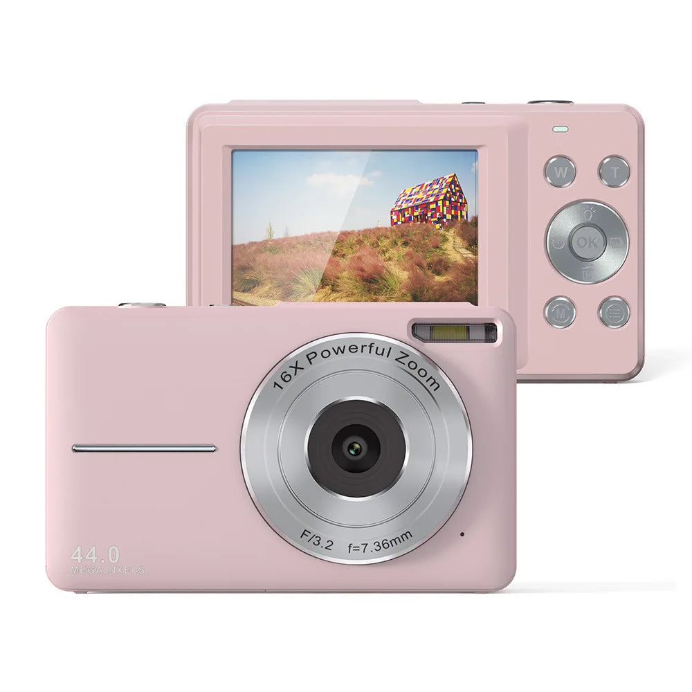 Portable Digital Camera 1080P 44MP with 16X Zoom – Compact Vlogging Camera with LCD Screen, Rechargeable, Perfect for Teens and Students