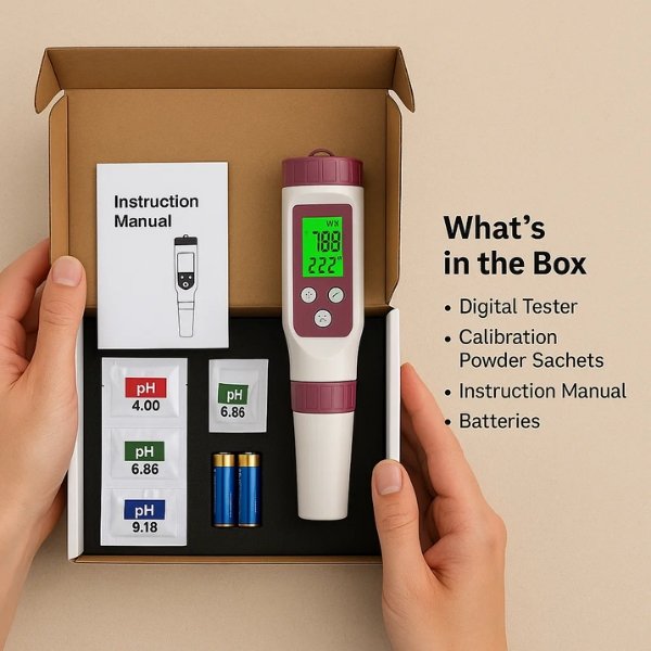Digital Pool Tester – Measuring device for pH and chlorine for easy pH measurement in pool water