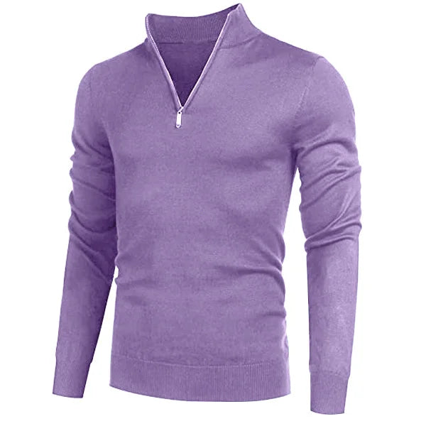 Men's Cashmere Style Zipper Basic Sweater (Polyester)