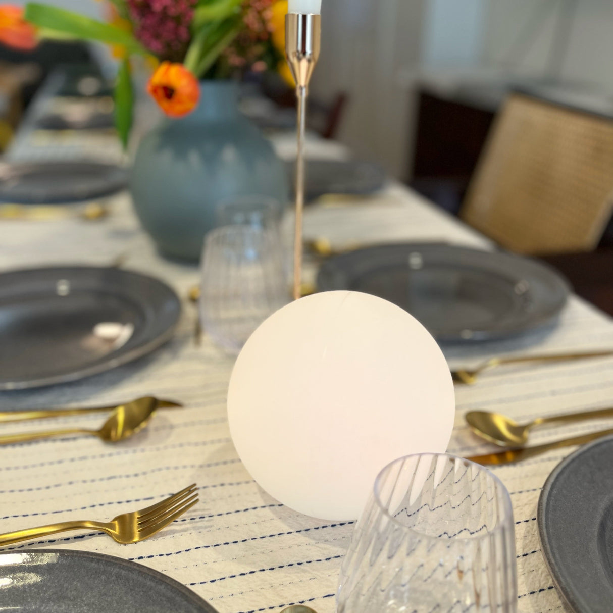LED Wireless Table Lamp - Rechargeable Modern Light Fixture for Home, Office, and Nightstand Use
