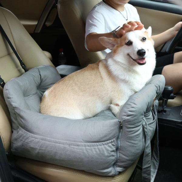 Dog Car Seat Bed with Harness | Waterproof Travel Dog Car Seat Bed