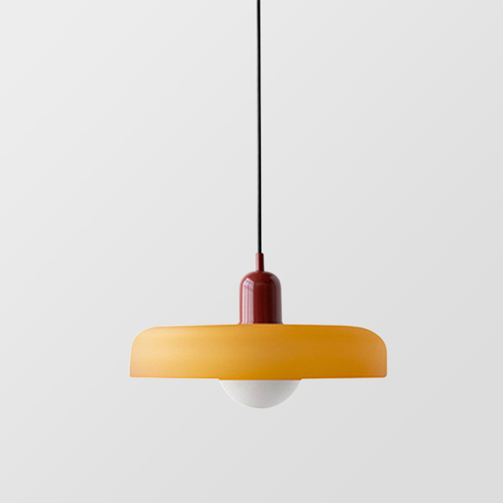 Scandi Bauhaus Pendant Light – Stylish Orange Ceiling Lamp for Contemporary Spaces