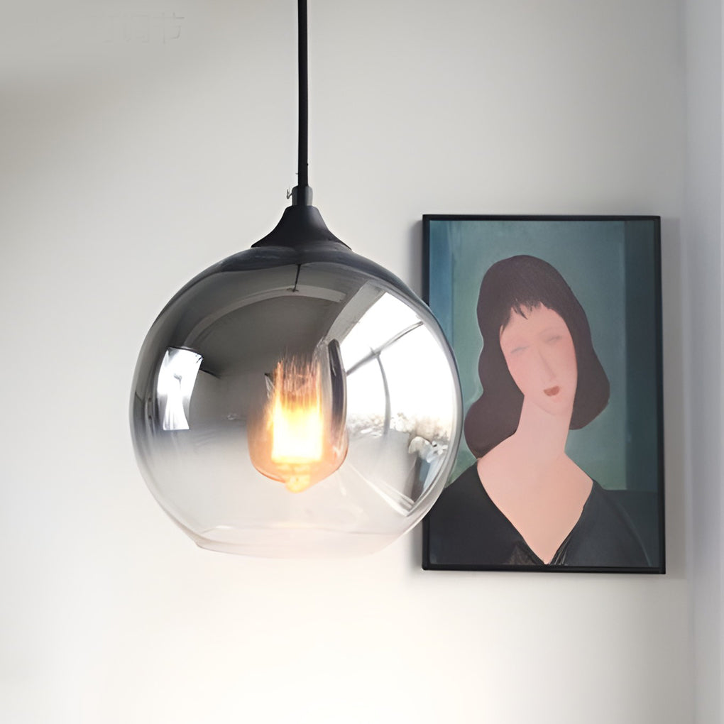 Light Master - Modern Globe Design Glass Pendant Lamp with LED Lighting for Kitchen and Dining Room