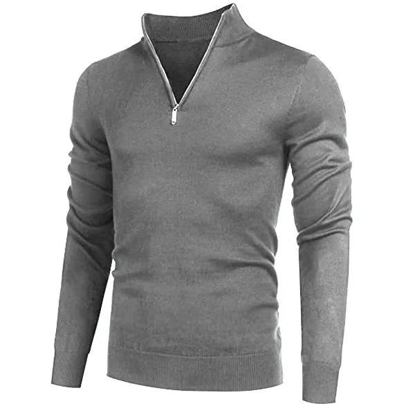Men's Cashmere Style Zipper Basic Sweater (Polyester)